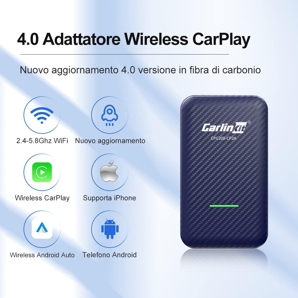 Carlinkit 4.0 Apple CarPlay and Android Auto Wireless Adapter 2 in 1 for CarPlay Wired Car Model Year: 2016-2023, Plug & Play, Support Online Update/Messages/Maps/Music...