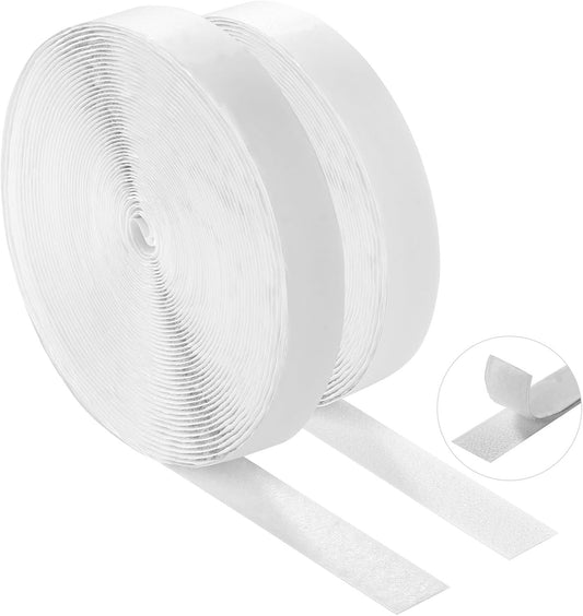 3/4 inch*32.8 ft Hook and Loop Tape Roll, Self-Adhesive Strips Double Sided Tape Heavy Duty Industrial Strength Sticky Fastener for Home, Office, Classroom and Tool Organization