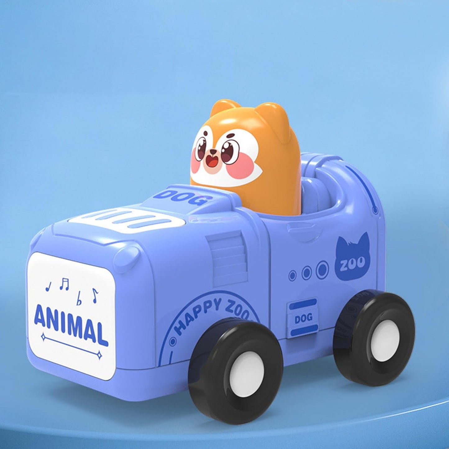 Inertia Animal Car Toys, Push And Go Vehicles, Cartoon Friction Car, Durable Construction, Educational Play Design For Babies Ages 1-3 Indoor Fun, ABS Material, 3.54x2.76x2.95in