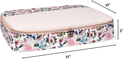 Itzy Ritzy Packing Cubes – Set of 3 Large Packing Cubes or Travel Organizers; Each Cube Features a Mesh Top, Double Zippers and a Fabric Handle; Blush Floral - Large Set (LPC9100)