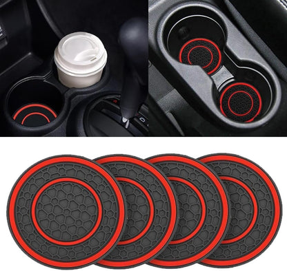 4 Pack 2.75 Inch Car Coasters for Cup Holder,Universal Auto Waterproof Coasters No-Slip Anti Dust Insert Coaster,Silicon Insulation Cup Mats for Vehicle Interior,Interior Accessories for Most Cars