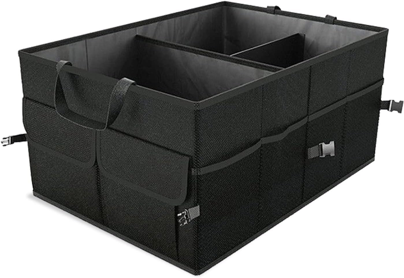 Mearo Trunk Organizer, Foldable & Waterproof Multi Compartment Car Storage, Black