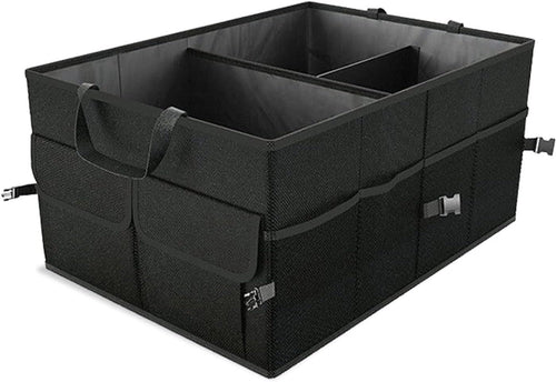Mearo Trunk Organizer, Foldable & Waterproof Multi Compartment Car Storage, Black