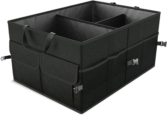 Mearo Trunk Organizer, Foldable & Waterproof Multi Compartment Car Storage, Black