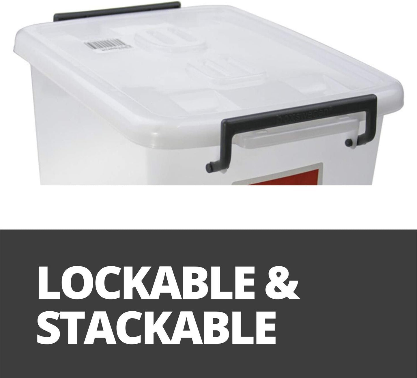 5 x HEAVY DUTY UTILITY STORAGE BINS 55L Stackable Plastic Storage Tub Container Clear Large Storage Box Tote Bin Boxes Bins With Durable Clip on Lid
