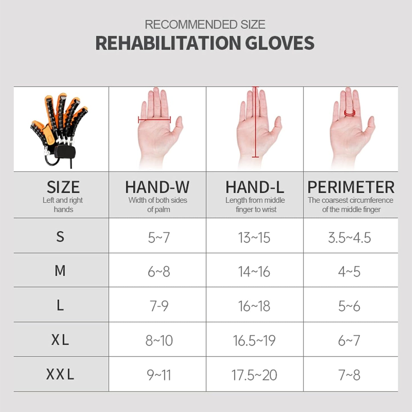 XGXHIN Robotic Hand Rehabilitation Gloves for Stroke, Finger Training Device with Adjustable Strength for Hemiplegia Recovery