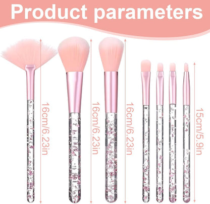 Zeayebsr 7 Pieces Make Up Brushes, Fan Makeup Brushes Premium Set, Professional Cosmetic Accessories with Cosmetic Bag, for Foundation Concealers Eyeshadows and Eyebrows, Gift Ideas