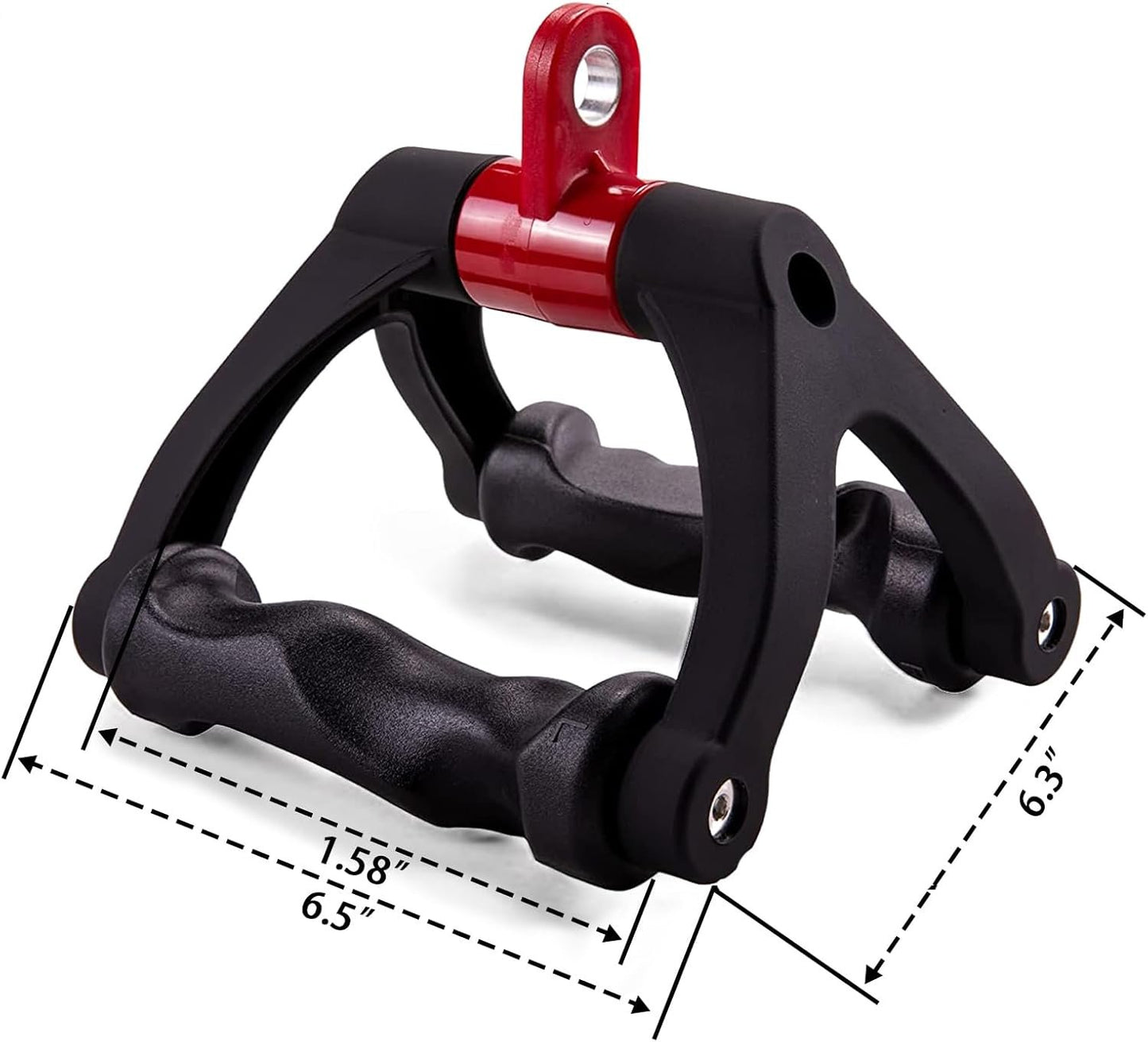 Double D Handle for Cable Machine - Ergonomic Row Handle Cable Attachment - Triangle V Bar Grip LAT PullDown Attachments for Home Gym（Black）