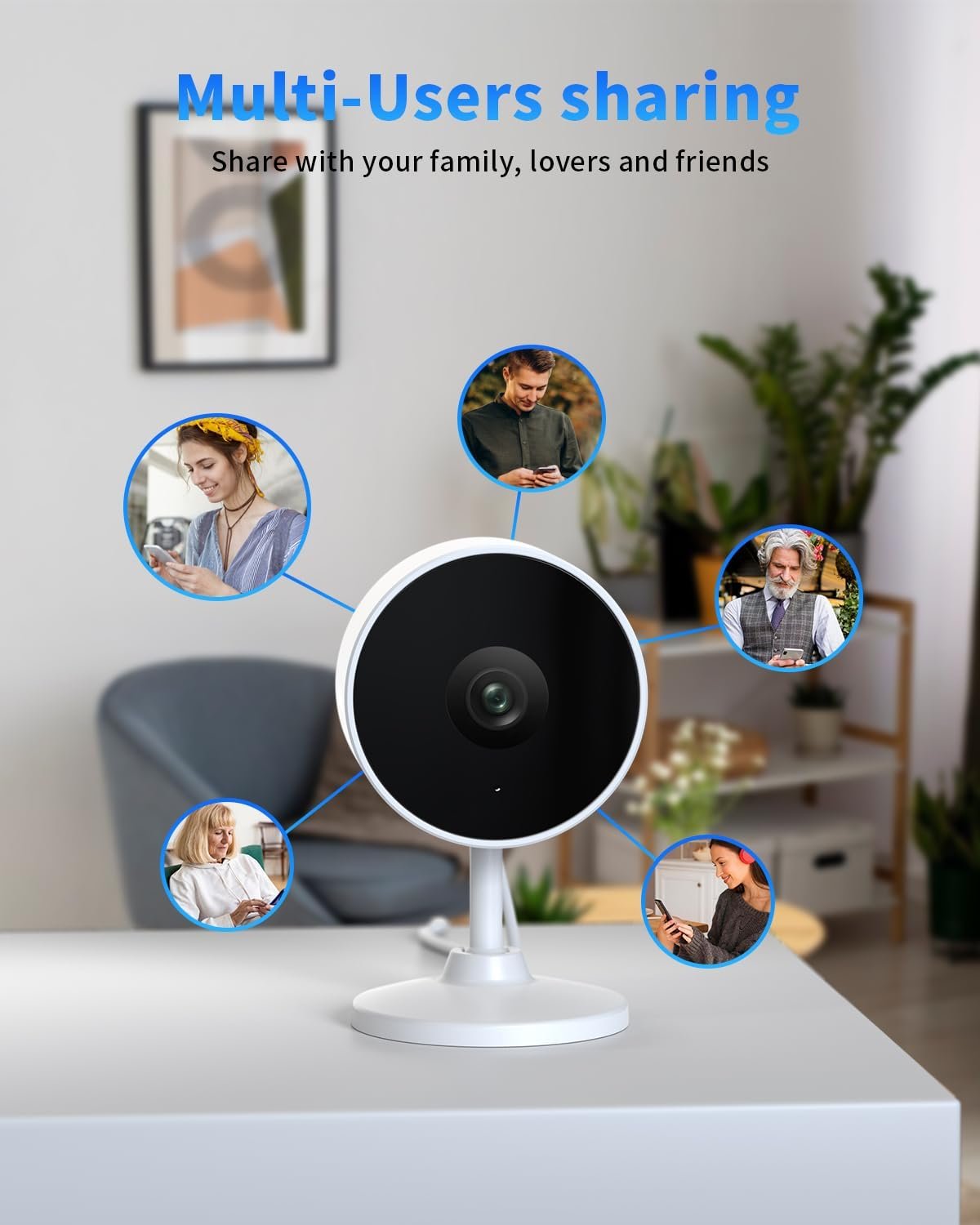 [5G & 2.4G] 2K Indoor Security Cameras for Home Security, AI Voice Change for 2-Way Talk, Motion Detection, Night Vision, 24/7 SD Recording/Cloud Storage, Baby Monitor/Dog/Pet Camera with Phone App