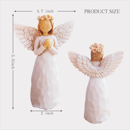 BeLifer Praying Angel Figurine Hand Craved Guardian Angel Sculpture Surrounded by Love Sympathy Gift of Encouragement Women Present Home Decor Ornament