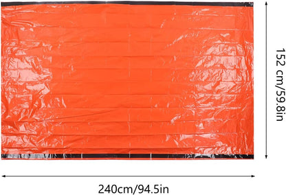 Emergency Survival Shelter Tent, Reusable Foldable Lightweight PET Aluminum Film Thermal Blanket Tent Set Survival Shelter for Hiking Camping Survival Equipment