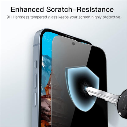 JETech Privacy Full Coverage Screen Protector for iPhone 16e 2025, iPhone 14 6.1-Inch, Anti-Spy Tempered Glass Film, Edge to Edge Protection Case-Friendly, 2-Pack