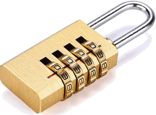 Combination Lock Padlocks for Luggage, Security Padlock, Solid Brass Password Padlock 4 Digit Padlock, Code Lock for Indoor and Outdoor Small Security Luggage