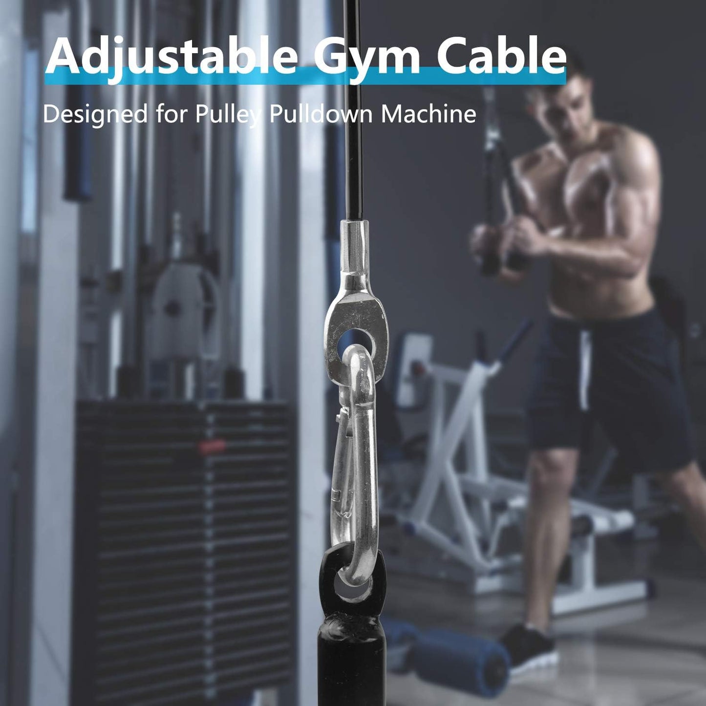 LFJ Replacement Gym Cable Fitness Pulley Cable Steel Wire Rope for Cable Machine Home Gym Weight Lift Pulley System