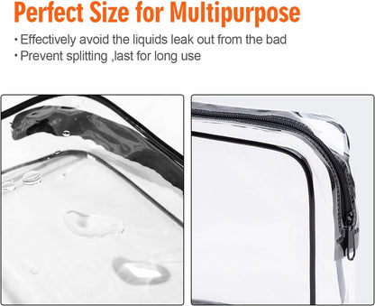 TSA Toiletry Bag -2 Pack Clear Makeup Bag Quart Size, H HOME-MART Travel Makeup Cosmetic Bag for Women, Carry on Airport Airline Compliant Bags BK