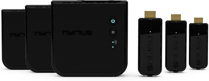 Nyrius Aries Prime Wireless Video HDMI Transmitter & Receiver for Streaming HD 1080p 3D Video & Digital Audio from Laptop, PC, Cable, Netflix, YouTube, PS4 to HDTV - NPCS549 (Pack of 3)