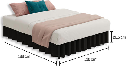 Yona Cardboard Bed - Eco-Friendly, 100% Recyclable, Durable Australian Bed Base | Sustainable, Minimalist Design | Holds Up to 3200kg | Easy Assembly and Repositioning(Black, Double)