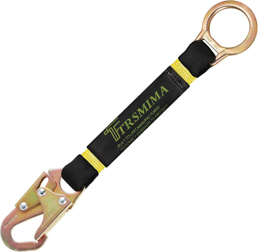 TRSMIMA Safety Harness Extension Lanyard - 18â€D-ring Extender Fall Protection Arrest System with Snap Hook Connector Ring ANSI Compliant