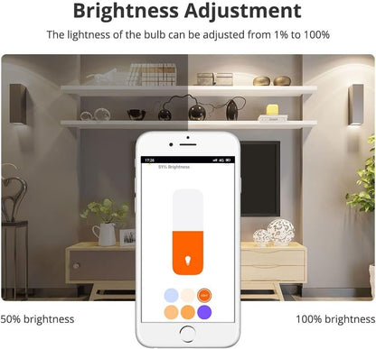 Smart Light Bulbs E27 7W RGBCW WiFi Light Bulb, Matter-Certified, Dimmable Led Light, 2.4GHz Only, Compatible with Alexa Google Home Homekit (1)