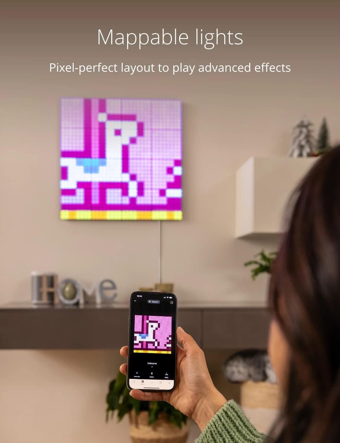 Twinkly Squares Extensions â€“ App-Controlled LED Panels with 64 RGB (16 Million Colors) Pixels. Black. 3 Extension Tiles, Work with Twinkly Squares Starter Kit. Indoor Smart Home Lighting Decoration