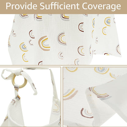 Nursing Cover Breathable Privacy Breastfeeding Cover Lightweight Portable Nursing Cover Soft Comfortable Cotton Breastfeeding Cover Multipurpose Nursing Apron for Mom 100x65cm