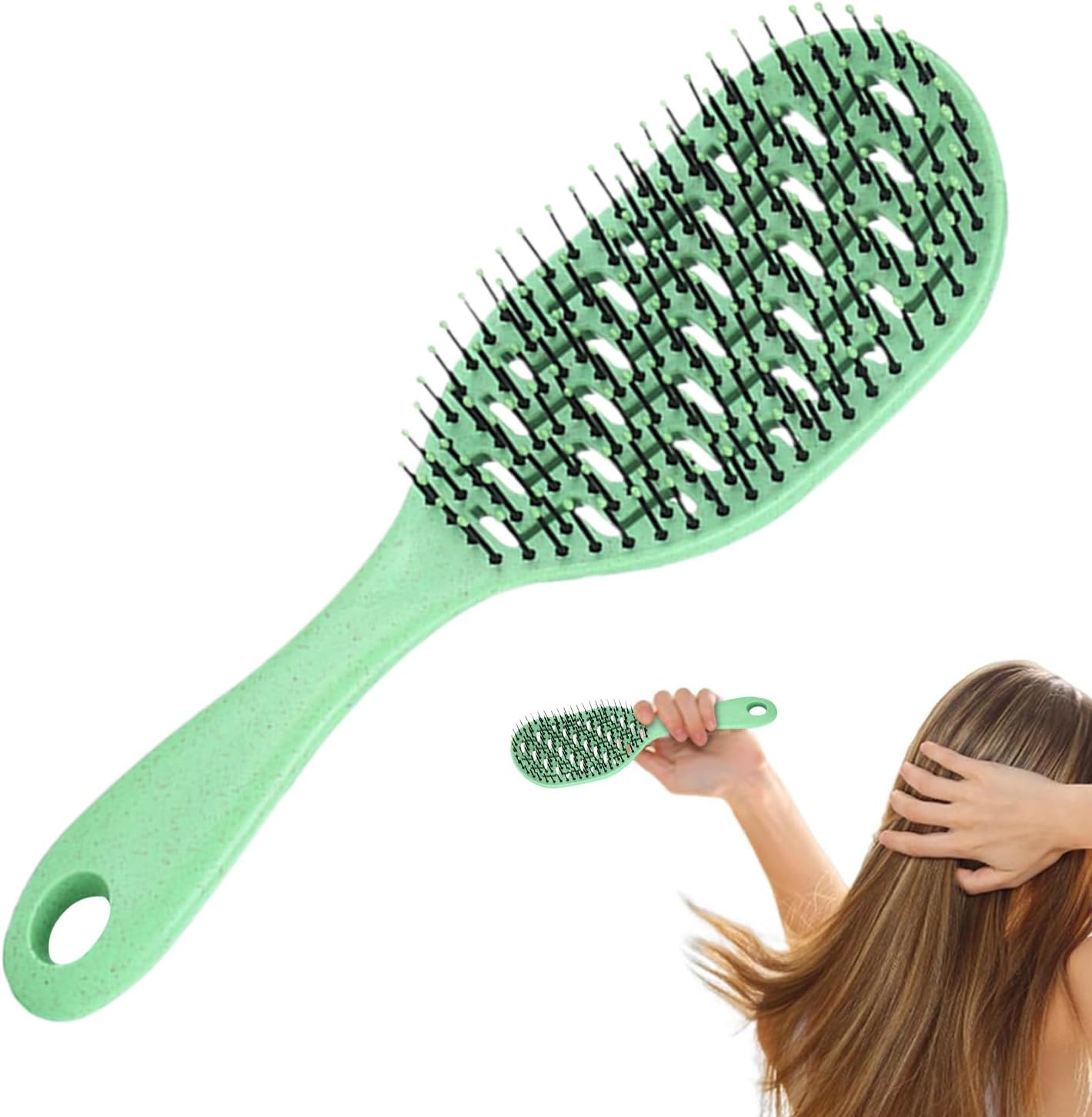 Hair Brush for Men, Paddle Brush Scalp Massager, Cleaning Comb Accessory, 9.4x2.8x1.2 inches Styling Tool, Sturdy Grooming Kit Hotel, College Dorm, Vacation, and Travel Use