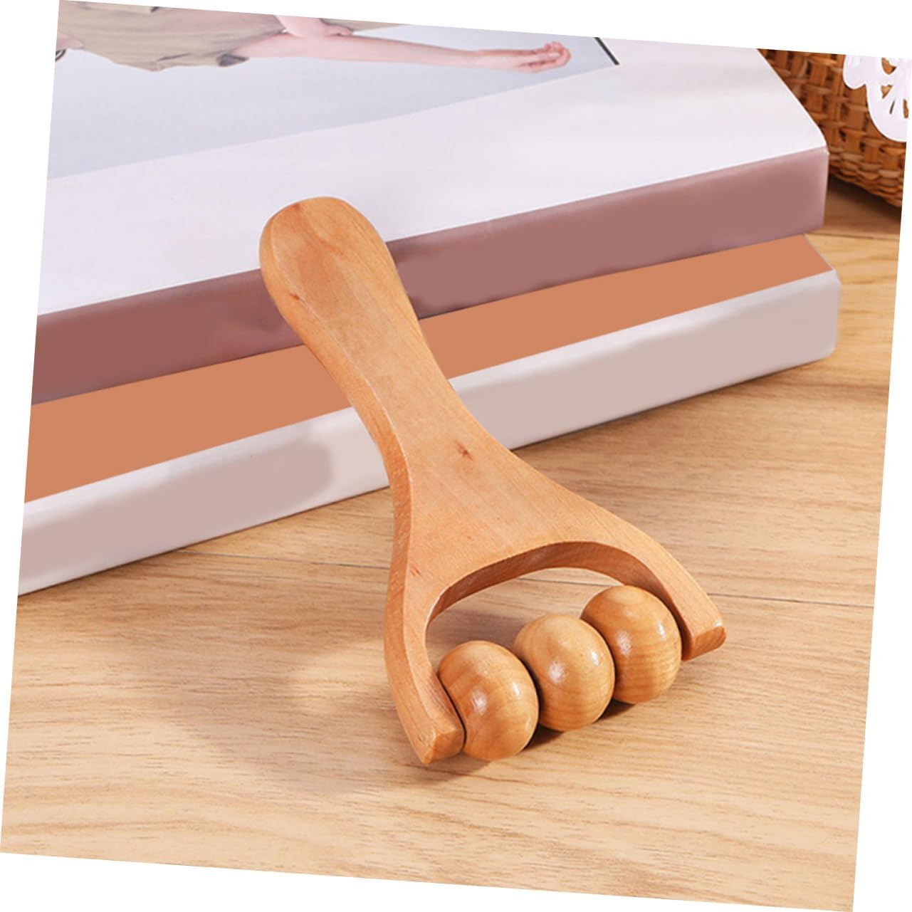 PACKOVE 3 Set Strumento A Rulli Massaggi Massaggianti Attrezzo Portatile Massaggiatore Cervicale Massaggio A Strumento Di Massaggio Manuale Massaggio Alla Fascia Di Legno 2 Pezzi * 3