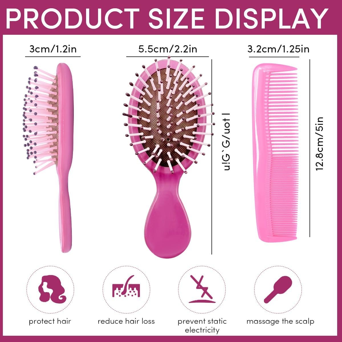 15 Pack Mini Wet Hair Brush Mini Detangling Brush for Wet & Dry Hair, Compact Travel Hairbrush for Teens & Adults, Perfect for Bridesmaid Gifts, Party Favors