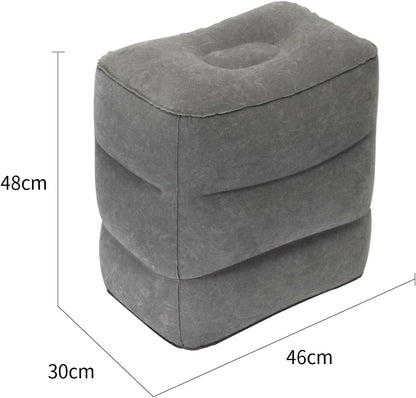 Baiao Inflatable Footrest Pillow for Airplane Travel, 3-Tier Height Adjustable for Sleeping, Suitable for Office, Home and Any Journey
