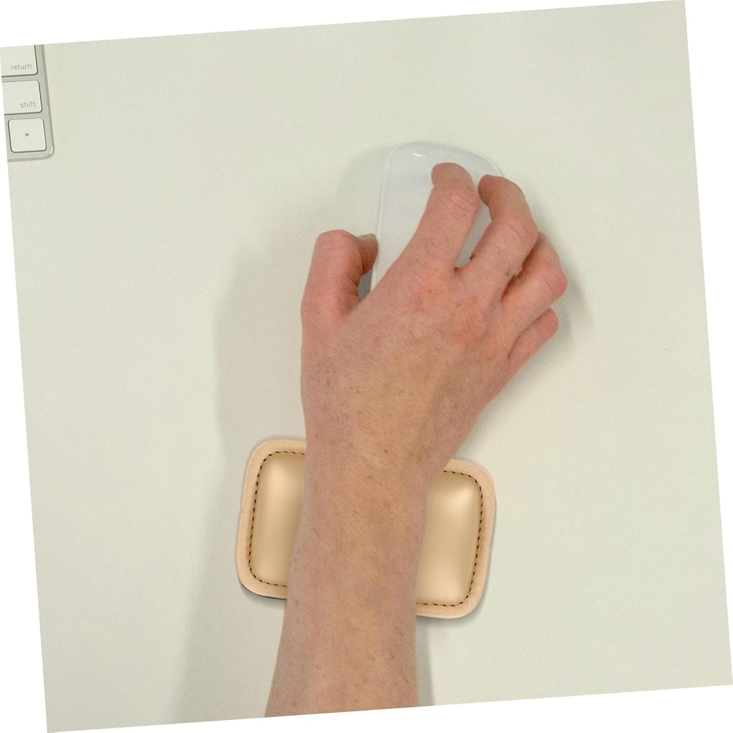 HOODANCOS Ergonomic Mouse Pad Wrist Rest Leather Office Essential Wrist Pillow Smooth Surface Movement