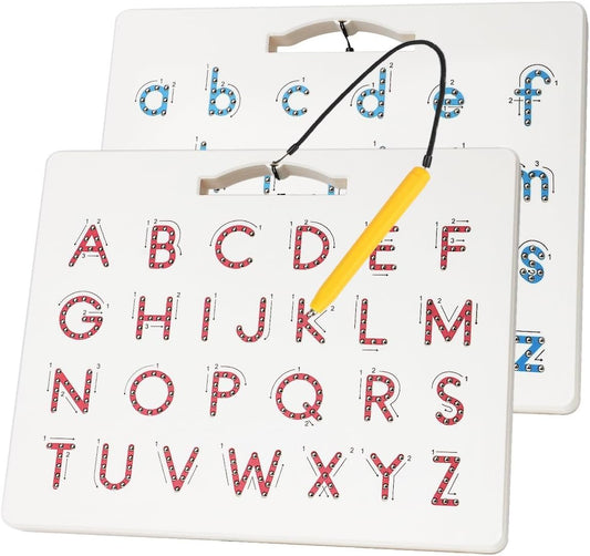 Magnetic Letter Board Learning Toys: Dreampark Double-Sided with Stylus Montessori ABC Learning Toys for Kids Ages 3+ Alphabet Tracing Board & Travel Educational Gift