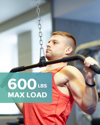 Fitness Chain, Weight Lifting Chains, Cable Machine Extension Chain, 304 Stainless Steel LAT Pull Cable Extension Weight Machine Chain, Curl Bar Chain for Home Gym