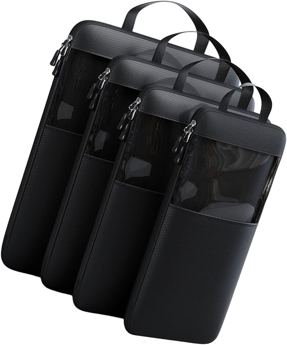 Set of 4 Efficient Luggage Organization Bags Functional Organized Packing Container Expandable Compression Cubes Bags