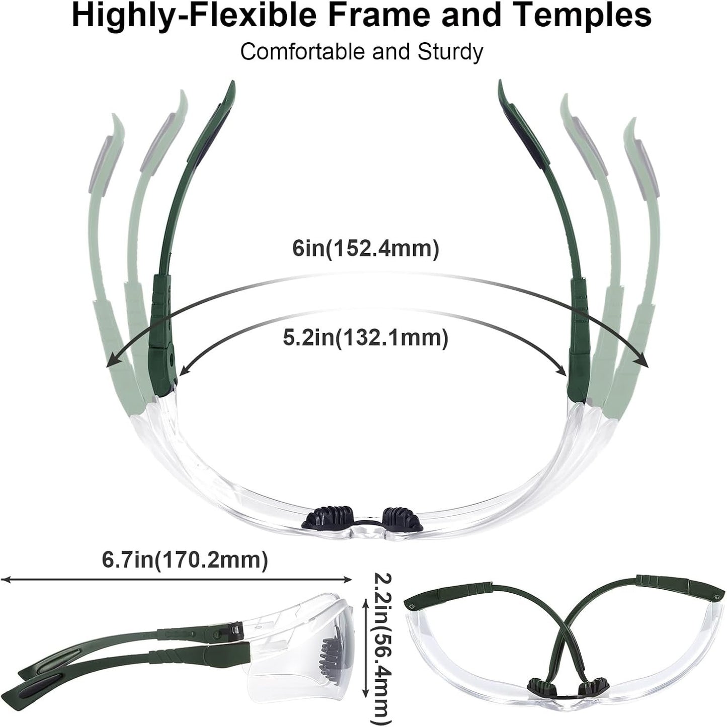 xaegistac Shooting Glasses Anti-fog Shooting Range Eye Protection, Adjustable Safety Glasses with Zipper Hard Case