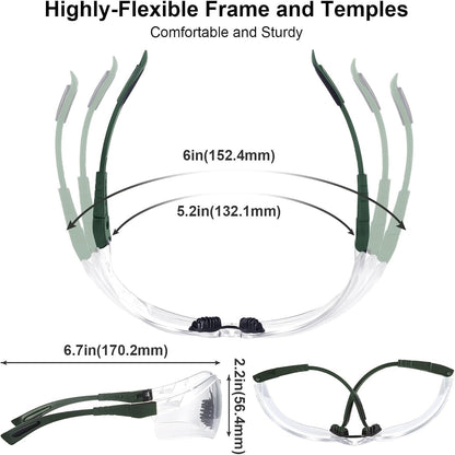 xaegistac Shooting Glasses Anti-fog Shooting Range Eye Protection, Adjustable Safety Glasses with Zipper Hard Case
