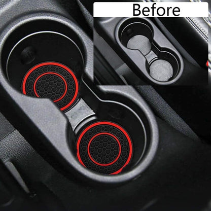 4 Pack 2.75 Inch Car Coasters for Cup Holder,Universal Auto Waterproof Coasters No-Slip Anti Dust Insert Coaster,Silicon Insulation Cup Mats for Vehicle Interior,Interior Accessories for Most Cars