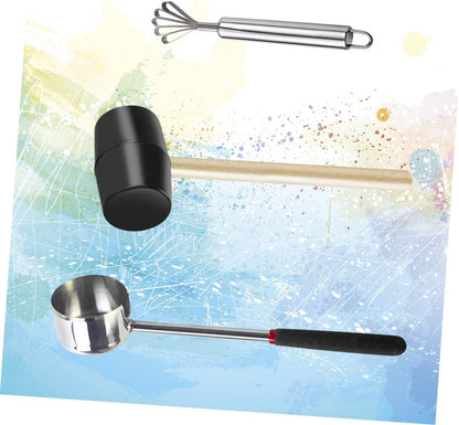 Cabilock Set Da 3 Pezzi Per Aprire Noci Utensile Per Aprire Lacqua Di Cocco Gadget Da Cucina in Acciaio Inossidabile Per Una Facile Rimozione Della Polpa Di Cocco.