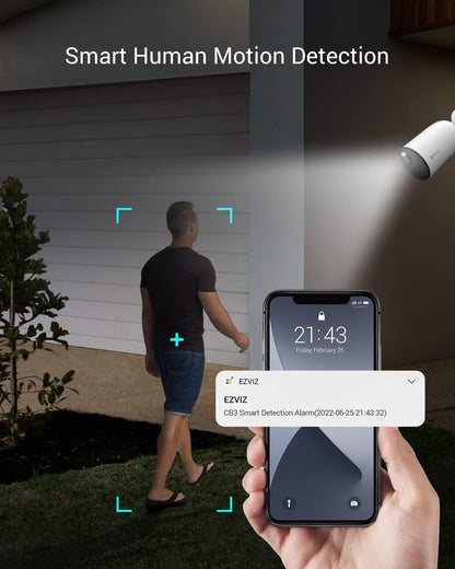 EZVIZ Wireless Security Camera with Solar Panel, 1080P Outdoor Spotlight Battery/Solar Powered WiFi Camera, Color Night Vision, 2-way Talk, Human Detection, IP66, 256G SD/Cloud Storage, Alexa, CB3 Kit