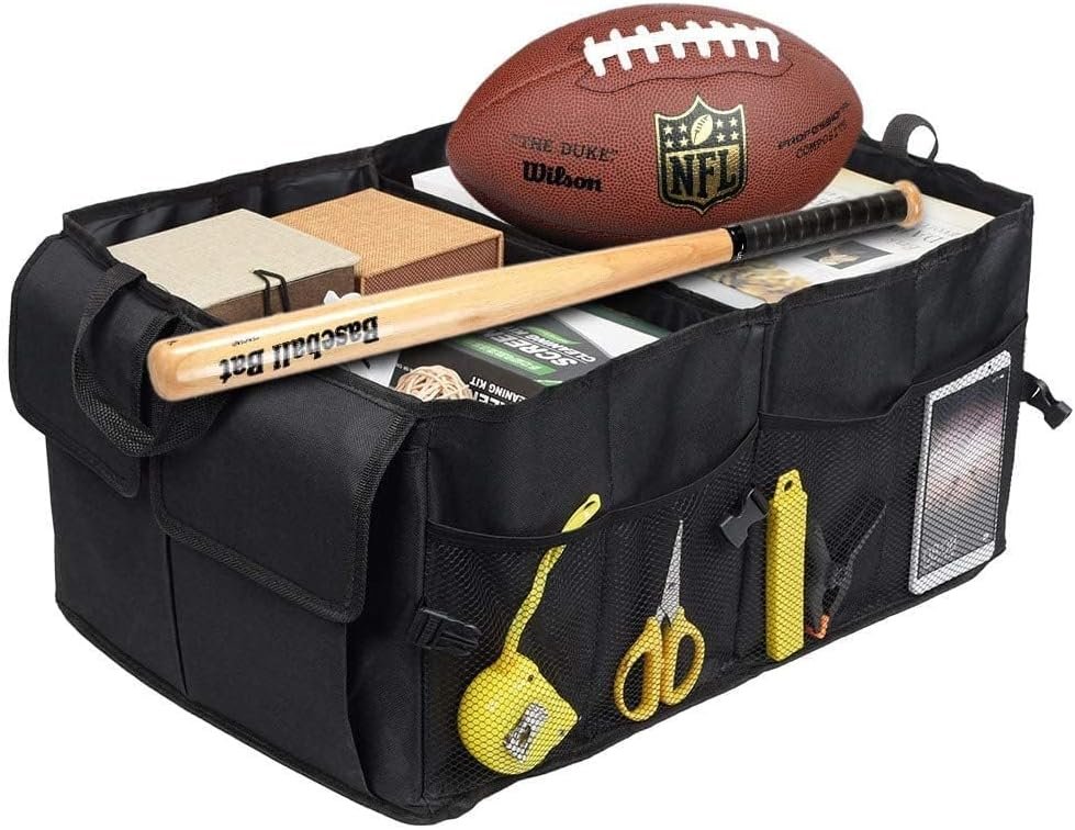 Techshining Soft Car Trunk Organizer - Large Capacity Multipurpose Oxford Fabric Storage Box for SUV, Truck & Car - Foldable Collapsible Car Cargo Organizer for Groceries, Tools, Emergency Supplies