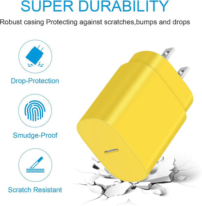 USB C Fast Charger,2 Pack Type C Fast Charger Wall Charger Super Fast Charging Block for Galaxy S24 S23 S22 S21 S20 Ultra S10 S9, Note 20 10 9, with 6ft USB C to Type C Cable 25W USB C Charger Adapter