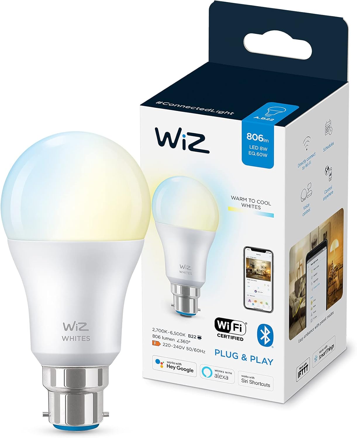 WiZ Tunable White Ambient A60 B22 12.053 Bulb