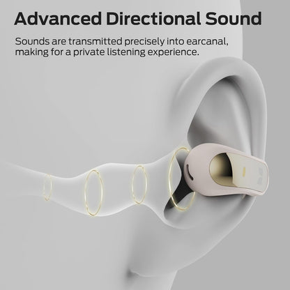 Monster Open Ear AC228 Wireless Headphones, Clip-On Earbuds, Adaptive Comfort, Immersive Audio, Bluetooth 6.0 Open Ear Earbuds with ENC Clear Call, 30H Playtime, IPX5 Water Resistant for Sport, White
