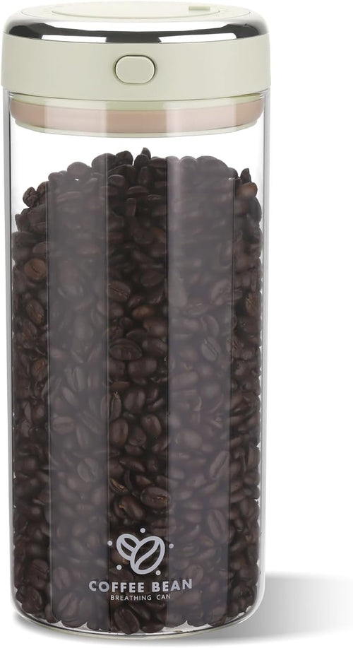 MICHIHOMIE 57 oz Coffee Canister, 1.7L Coffee Containers with Date Tracker and CO2 Valve Filters, Airtight Coffee Jar, Glass Storage Container for Coffee Beans, Grounds, Nuts, Cocoa, Sugar, Tea