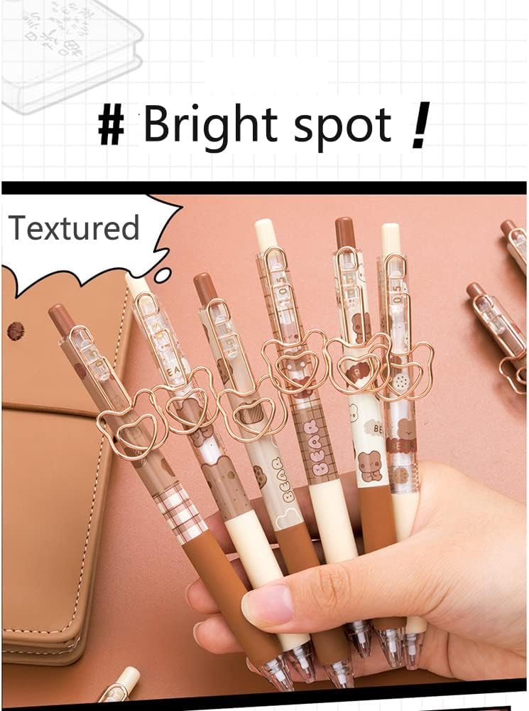 MEOKIM Kawaii gel pen cute bear pen ins Japanese student signature pen gel pen Kawaii stationery cute(Caramel Pudding Bear)