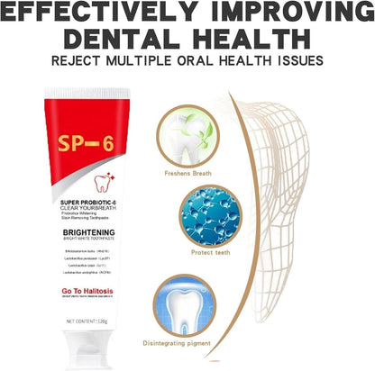 SP-6 Ultra Whitening Toothpaste, Sp 6 Toothpaste, Toothpaste Sp-6 Brightening, Probiotics Brightening Toothpaste, Deep Cleaning Oral Care Toothpaste 120g