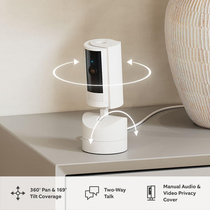 Introducing Ring Pan-Tilt Indoor Camera by Amazon | Plug-In Pet Security Camera | 360Â° pan & 169Â° tilt coverage, Manual Privacy Cover, HD video, Two-Way Talk, Wifi | 30-day free trial of Ring Home