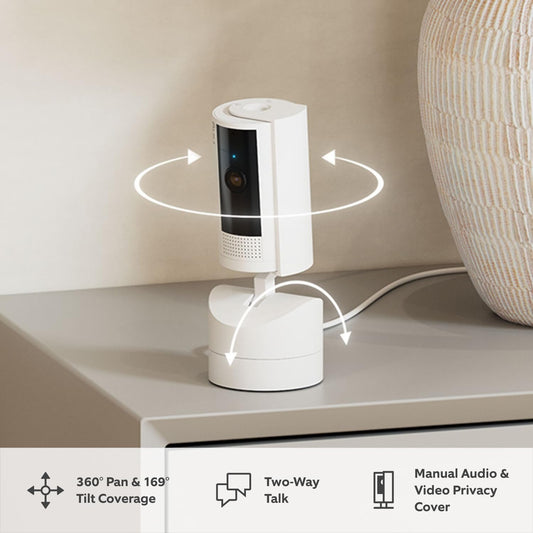 Introducing Ring Pan-Tilt Indoor Camera by Amazon | Plug-In Pet Security Camera | 360Â° pan & 169Â° tilt coverage, Manual Privacy Cover, HD video, Two-Way Talk, Wifi | 30-day free trial of Ring Home