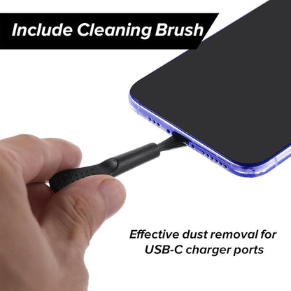 USB C Dust Plug, Charging Port Cover Set of 4, 0.39 x 0.24 Inch, Portable Port Protectors with Cleaning Brush, Compatible, Mobile Phones, Ideal for Road Trips, Travel, Camping