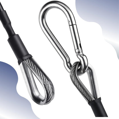 Liyquint 10" Gym Extension Cable，Fitness Extension with Rope Carabiner, Replacement Gym Cables Machine Extension for LAT Pull Down, Tricep Extensions, and Leg Workouts Home Gym Machine Accessories