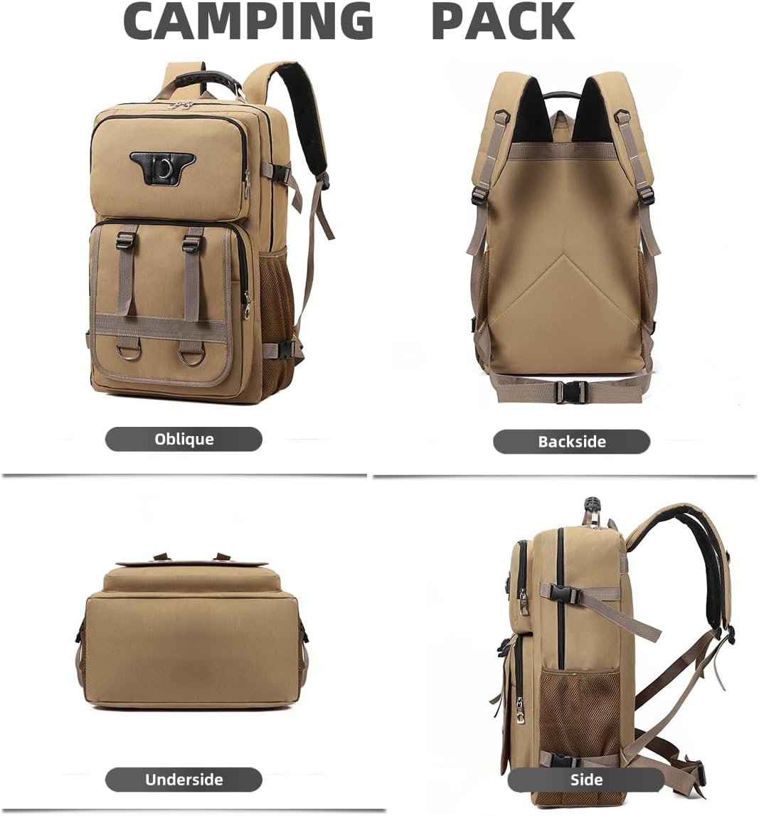 RELITRK Large Travel Backpack Carry,Camping Hiking Backpack,Water Resistant Outdoor Daypack Travel Bag for Climbing Skiing